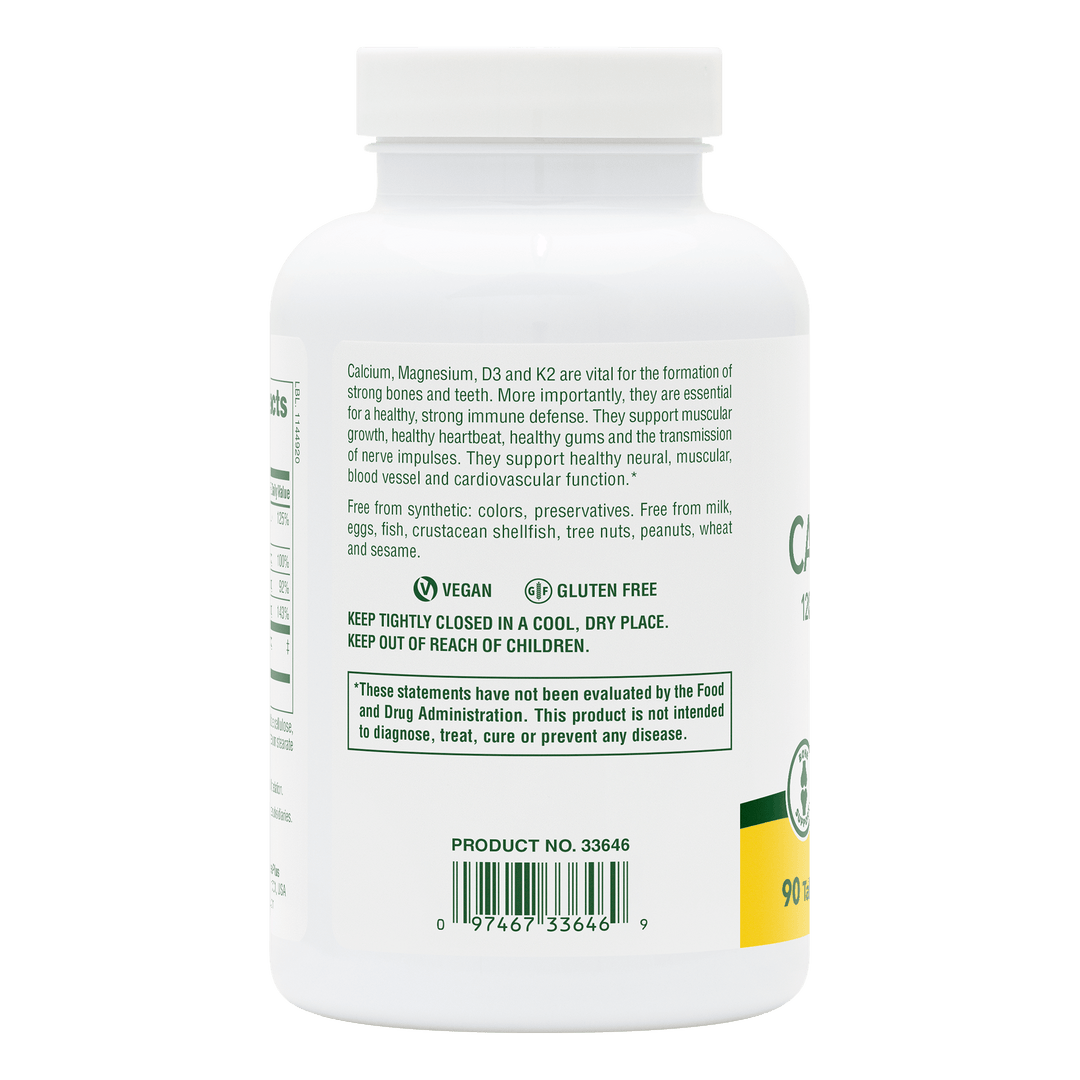 Comprimidos de calcio, magnesio y vitamina D3 con vitamina K2 (90 unidades)