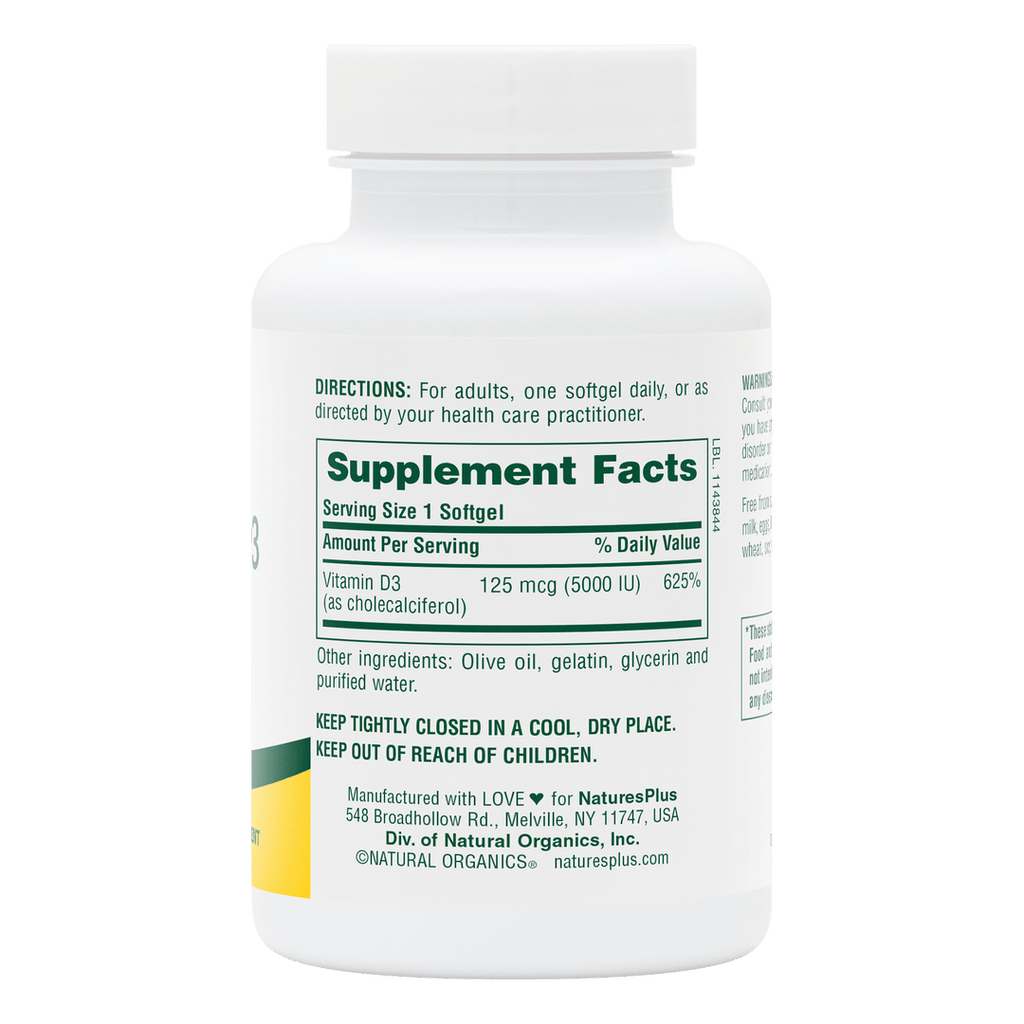 Cápsulas blandas de vitamina D3 5000 UI (60 unidades)