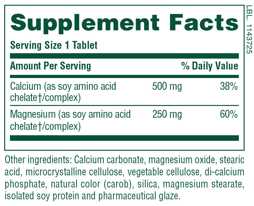 Comprimidos de calcio/magnesio 500 mg/250 mg
90 unidades