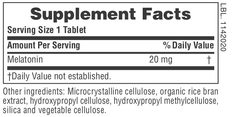 Comprimidos de melatonina de 20 mg. (90 unidades)