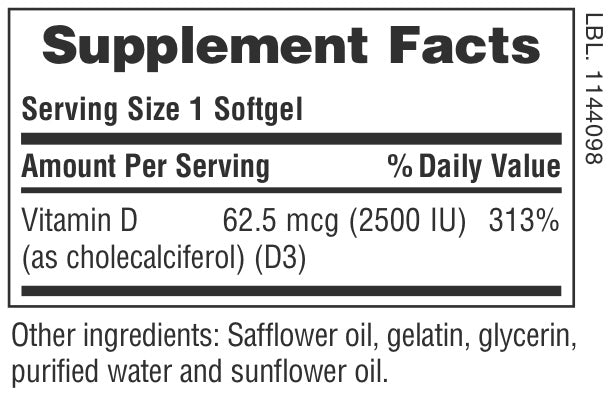 Vitamina D3 2500 UI
90 unidades