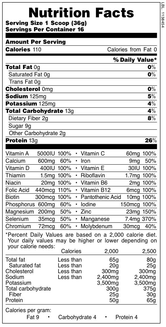 Batido revitalizante de alimentos verdes FRUITEIN ®
1.30 Lib.