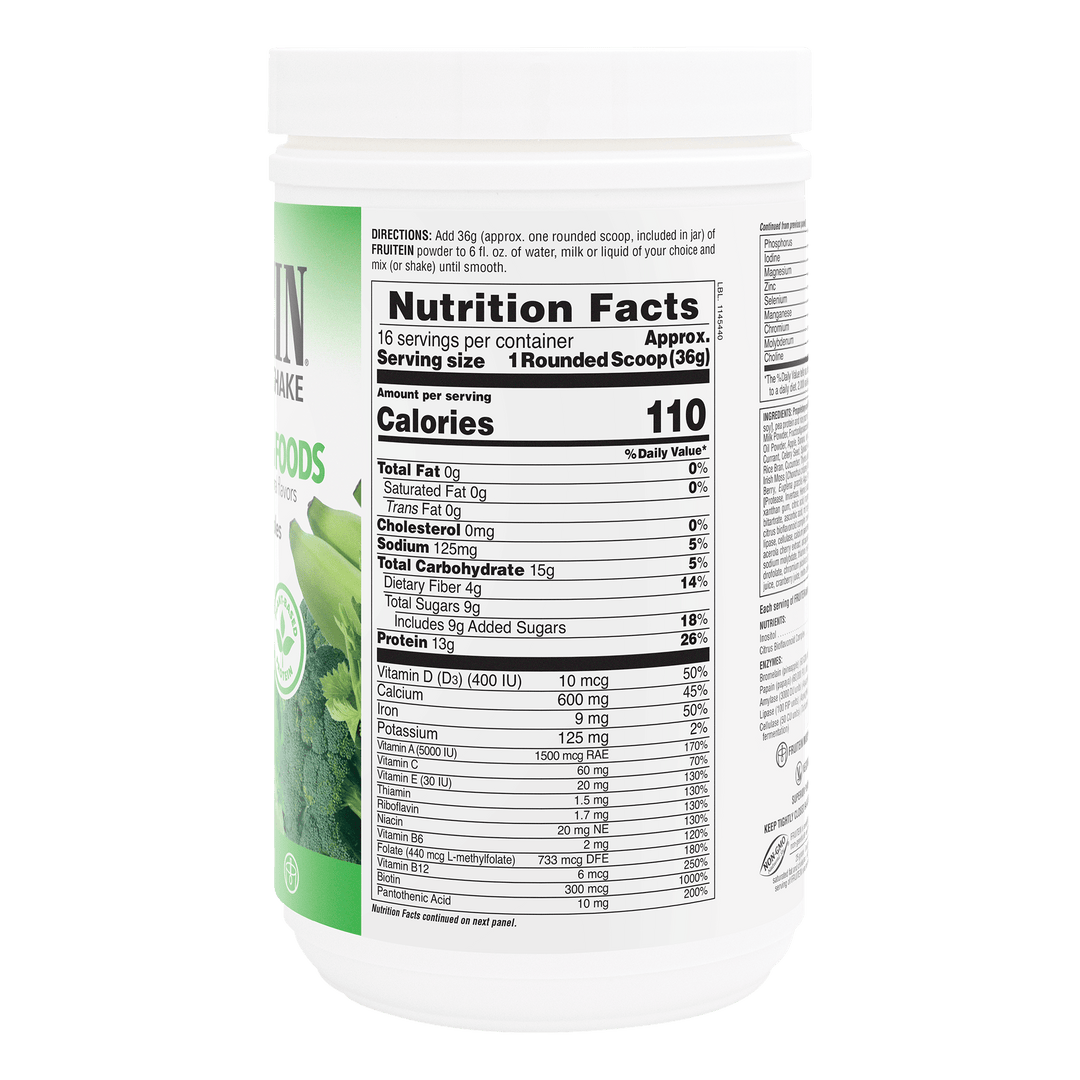 Batido revitalizante de alimentos verdes FRUITEIN ®
1.30 Lib.
