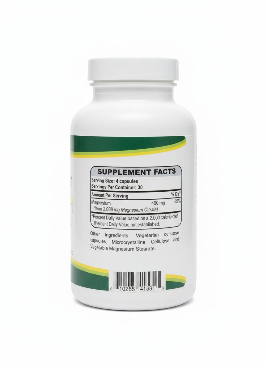 MAGNESIO CITRATE 400 MG (120 Cápsulas)