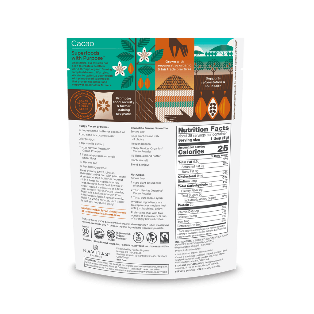 ORGANIC CACAO POWDER 8 onz.