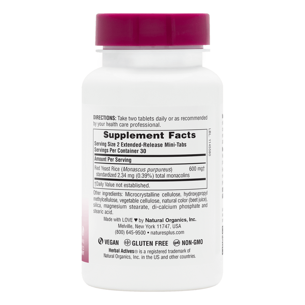 Minicomprimidos de liberación prolongada de arroz de levadura roja Herbal Actives 60 unidades