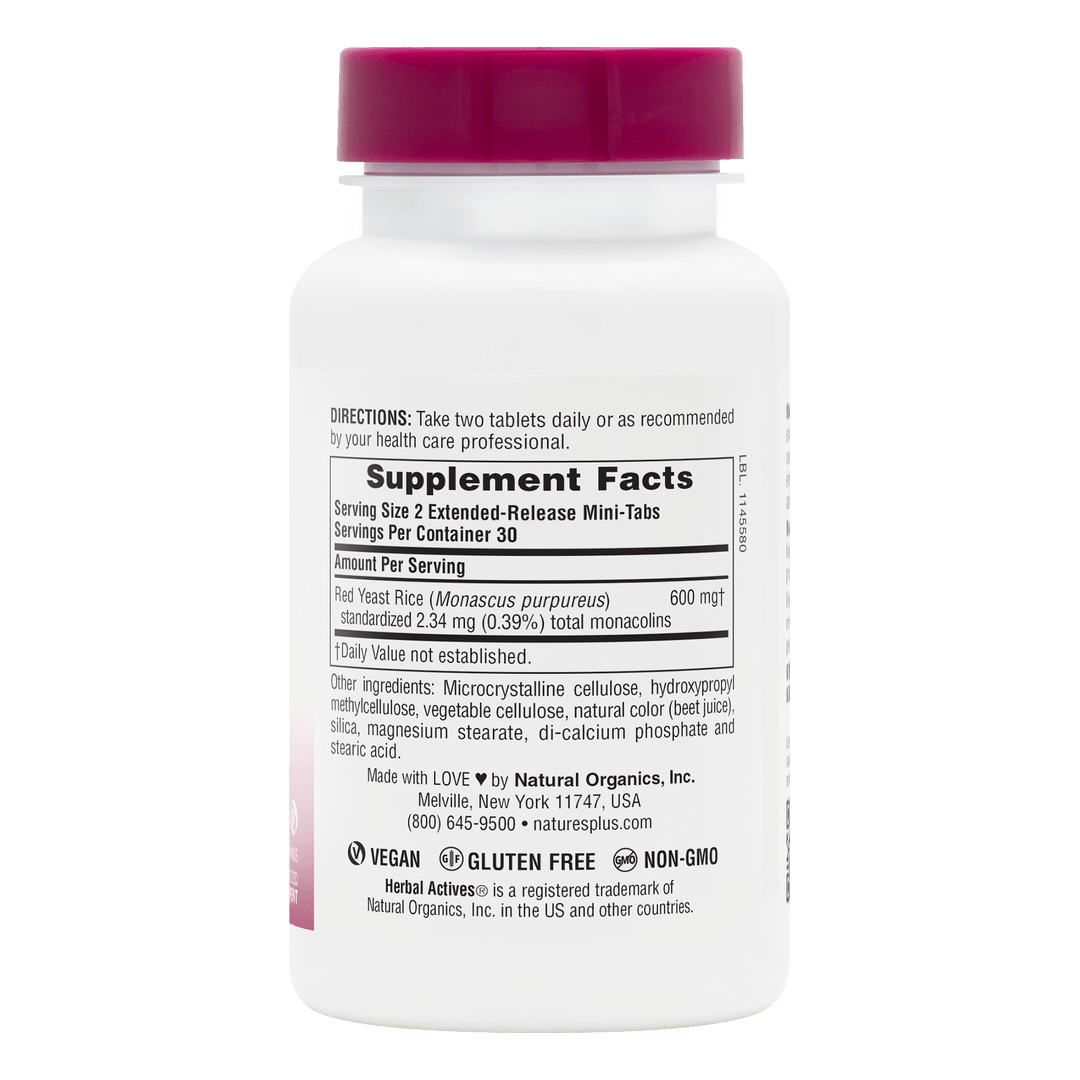 Minicomprimidos de liberación prolongada de arroz de levadura roja Herbal Actives 60 unidades