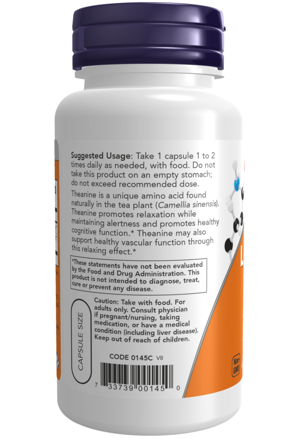 Cápsulas vegetales de L-teanina de 100 mg