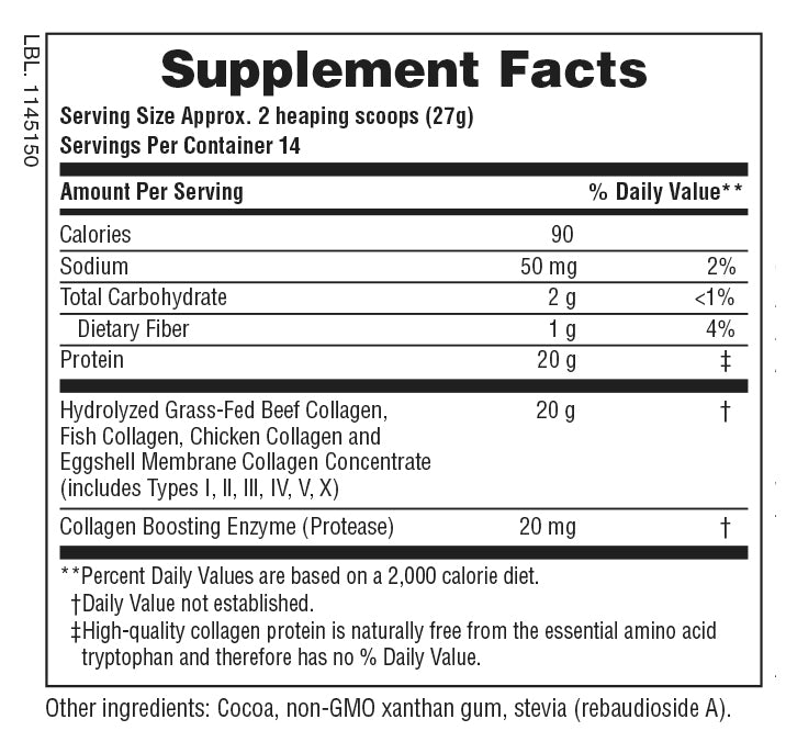 Péptidos de colágeno de chocolate (0,83 lb)