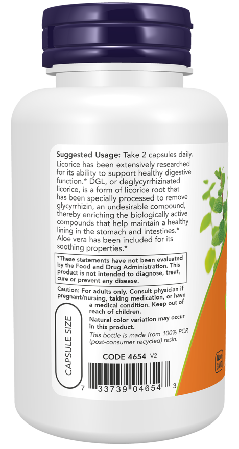 Cápsulas vegetales DGL con aloe vera