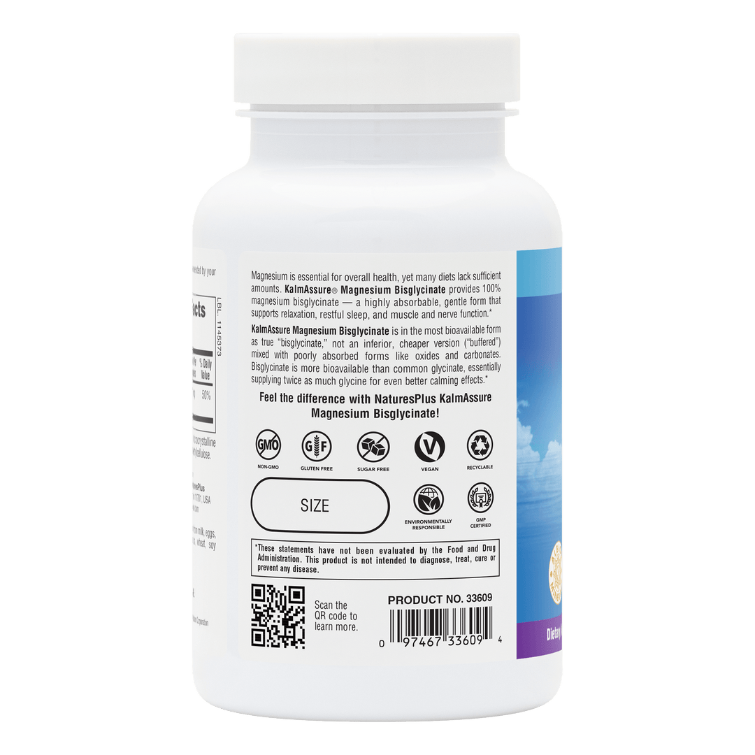 Cápsulas de bisglicinato de magnesio KalmAssure®
90 unidades