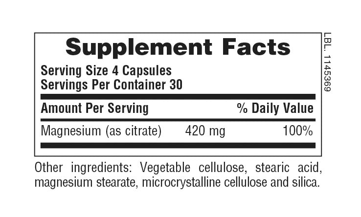 Cápsulas de magnesio Citrate KalmAssure®  (120 unidades)