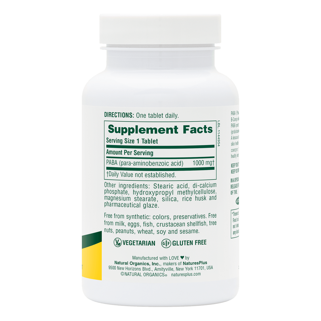 PABA 1000 mg Comprimidos de liberación sostenida
60 unidades