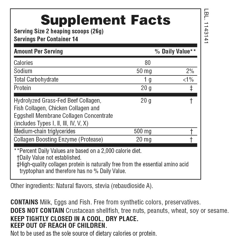 Péptidos de colágeno vainilla
0.80 LB - 14 porciones