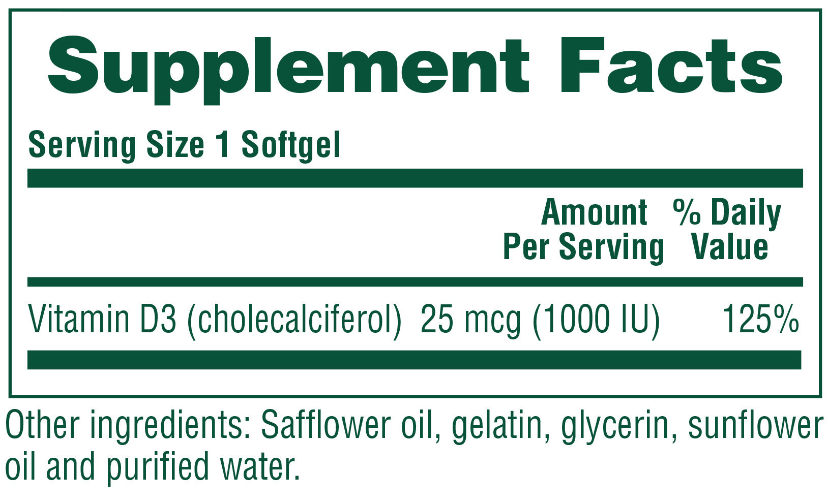Cápsulas blandas de vitamina D3 1000 UI (180 unidades)