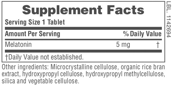 Comprimidos de melatonina de   5 mg. (90 unidades)