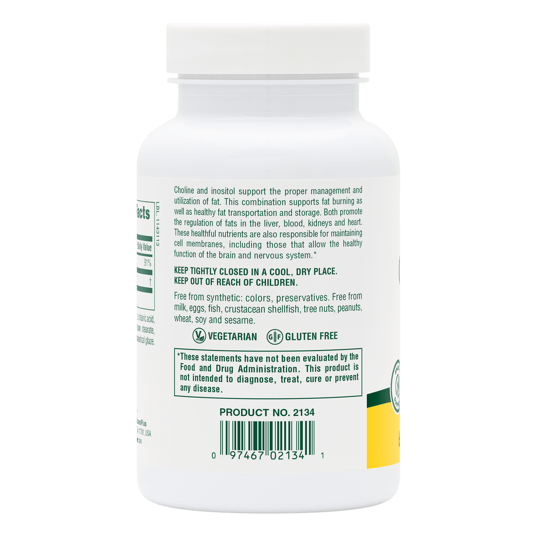 Comprimidos de colina e inositol de 500 mg
60 unidades