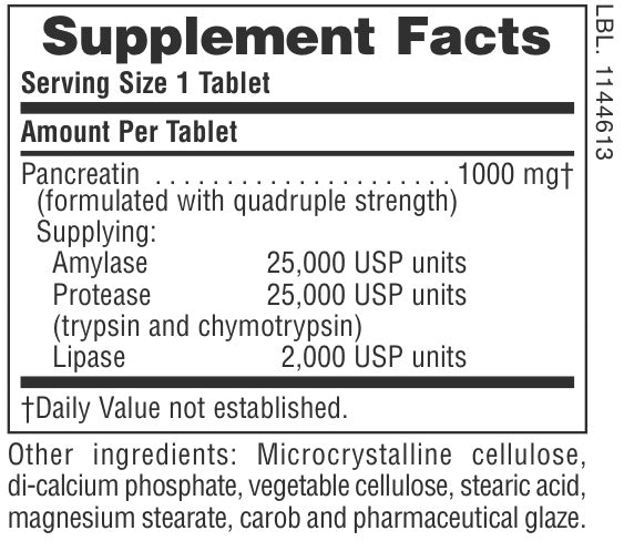 Comprimidos de pancreatina 1000 mg
60 unidades