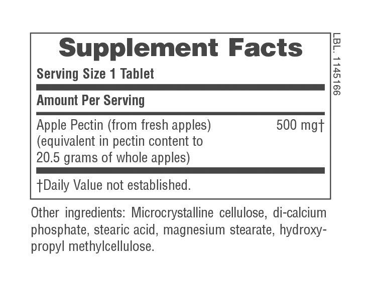 Comprimidos de pectina de manzana de 500 mg
180 unidades