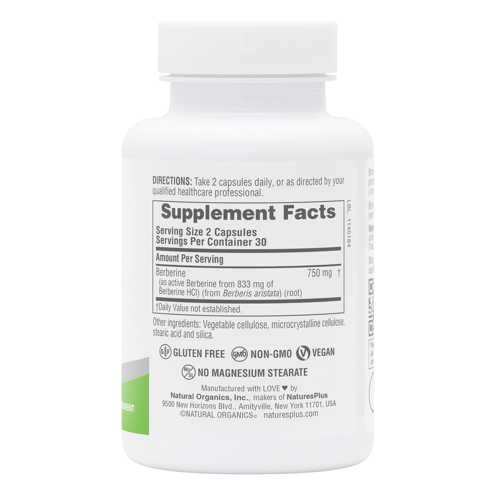Cápsulas de berberina NaturesPlus PRO de 750 mg
60 unidades