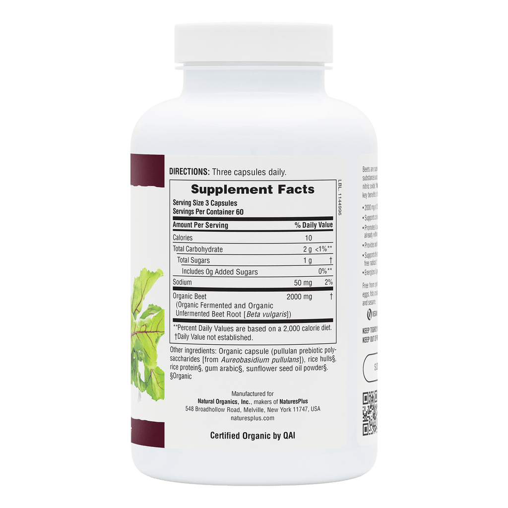 Cápsulas de remolacha orgánica
180 unidades