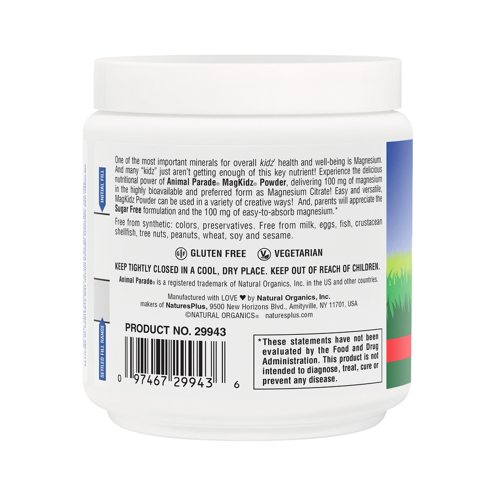 Polvo de magnesio MagKidz sin azúcar Animal Parade ®