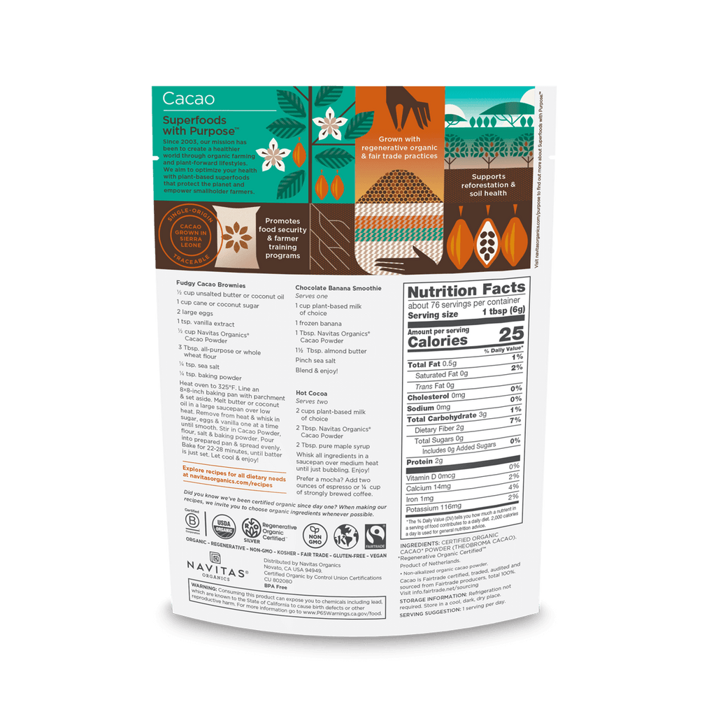 ORGANIC CACAO POWDER 16 onz.