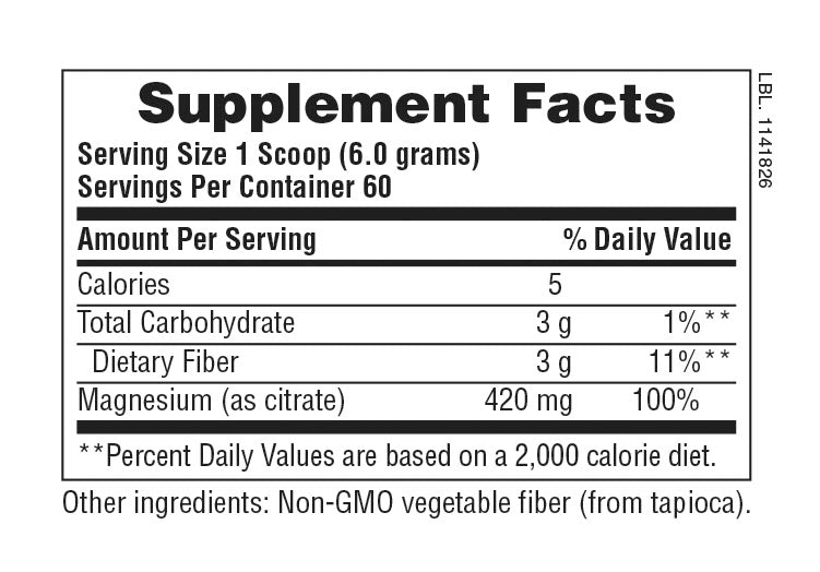 Polvo de Magnesio Citrate KalmAssure® 0,8 lb - 60 porciones