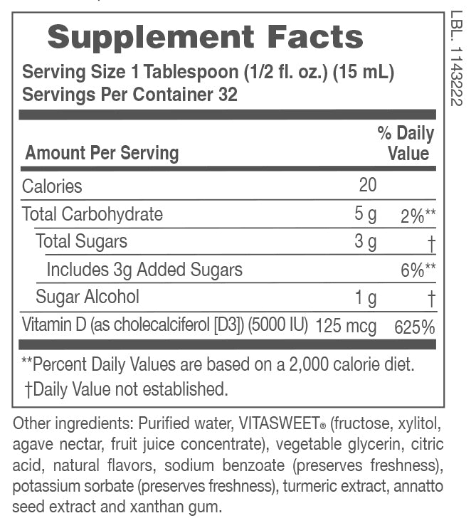 Vitamina D3 líquida Sunshine
16 oz