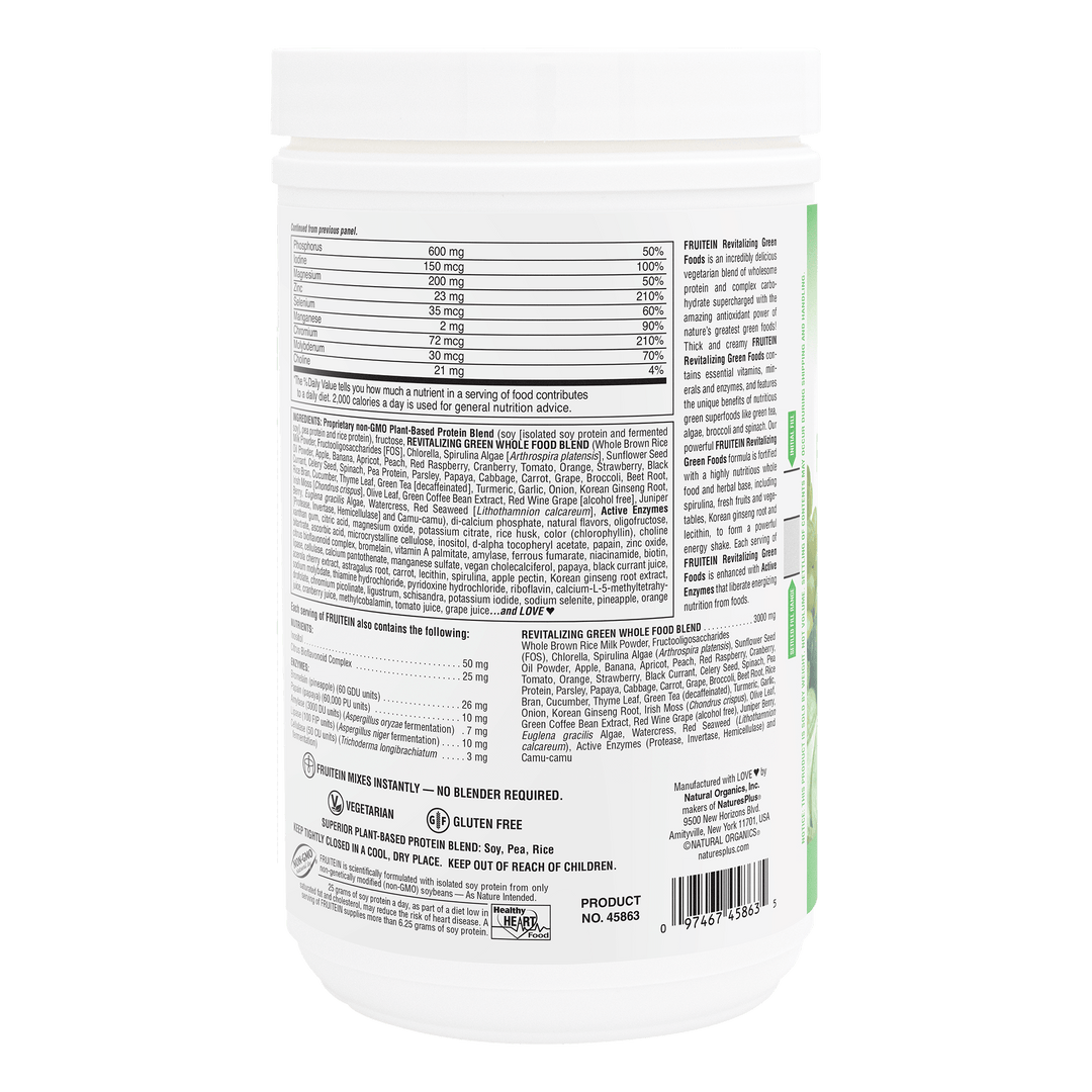 Batido revitalizante de alimentos verdes FRUITEIN ®
1.30 Lib.