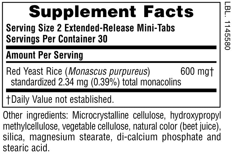 Minicomprimidos de liberación prolongada de arroz de levadura roja Herbal Actives 60 unidades