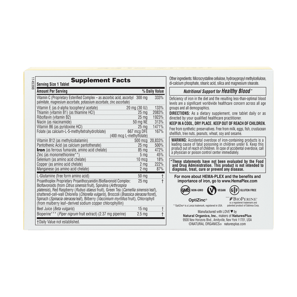 Comprimidos de liberación lenta HEMA-PLEX ® 30 unidades